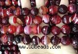 CAA5217 15.5 inches 14mm faceted round banded agate beads