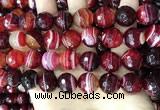 CAA5218 15.5 inches 16mm faceted round banded agate beads