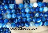 CAA5229 15.5 inches 10mm faceted round banded agate beads