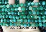 CAA5234 15.5 inches 6mm faceted round banded agate beads