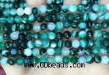 CAA5241 15.5 inches 6mm faceted round banded agate beads