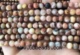 CAA5271 15.5 inches 6mm round natural red crazy lace agate beads