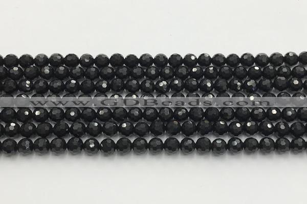 CAA5337 15.5 inches 6mm faceted round black onyx beads wholesale