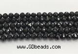 CAA5339 15.5 inches 10mm faceted round black onyx beads wholesale