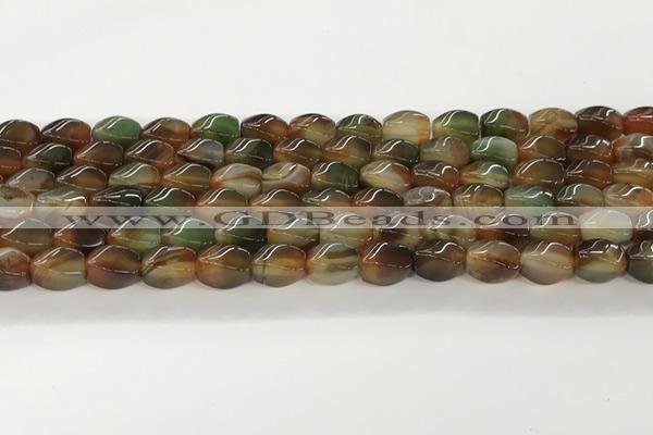 CAA5363 15.5 inches 8*12mm twisted rice agate gemstone beads