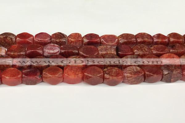 CAA5374 15.5 inches 10*12mm - 11*16mm faceted nuggets agate beads