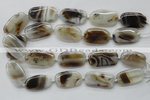 CAA539 15.5 inches 20*40mm freeform madagascar agate beads