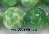 CAA5408 15.5 inches 12mm round peacock serpntine gemstone beads