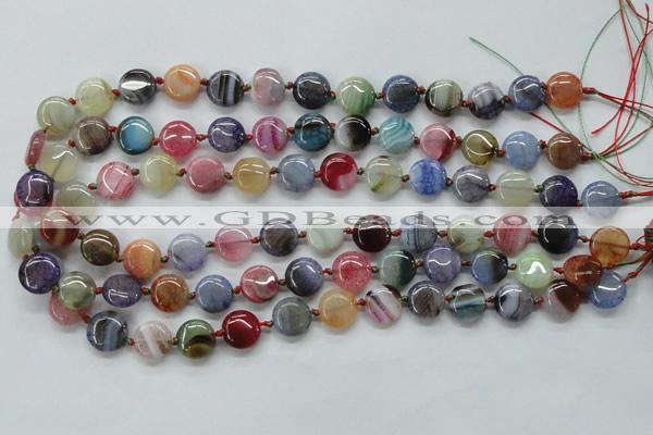 CAA541 15.5 inches 12mm flat round dyed madagascar agate beads