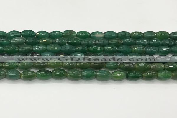 CAA5474 15.5 inches 8*12mm faceted rice agate beads