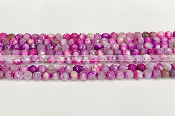 CAA5502 15 inches 6mm faceted round fire crackle agate beads