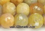 CAA5525 15 inches 10mm faceted round fire crackle agate beads