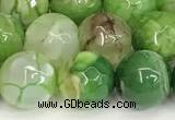 CAA5527 15 inches 10mm faceted round fire crackle agate beads