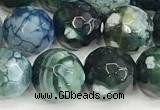 CAA5529 15 inches 10mm faceted round fire crackle agate beads