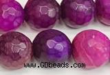 CAA5541 15 inches 12mm faceted round fire crackle agate beads