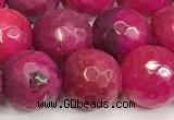 CAA5542 15 inches 12mm faceted round fire crackle agate beads