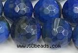 CAA5547 15 inches 12mm faceted round fire crackle agate beads