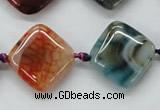 CAA555 15.5 inches 20*20mm diamond dyed madagascar agate beads