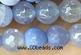 CAA5550 15 inches 6mm faceted round AB-color banded agate beads