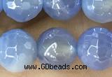 CAA5551 15 inches 8mm faceted round AB-color banded agate beads