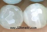 CAA5557 15 inches 12mm faceted round AB-color banded agate beads