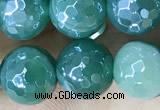 CAA5579 15 inches 8mm faceted round AB-color banded agate beads