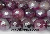 CAA5600 15 inches 6mm faceted round AB-color banded agate beads