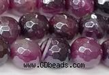 CAA5602 15 inches 10mm faceted round AB-color banded agate beads