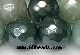 CAA5607 15 inches 12mm faceted round AB-color banded agate beads