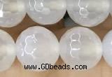 CAA5626 15 inches 8mm faceted round AB-color white agate beads