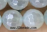 CAA5636 15 inches 8mm faceted round AB-color green agate beads