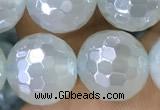 CAA5637 15 inches 10mm faceted round AB-color green agate beads