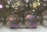 CAA5648 15 inches 12mm faceted round AB-color grey agate beads