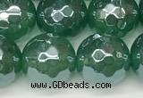 CAA5687 15 inches 10mm faceted round AB-color green agate beads