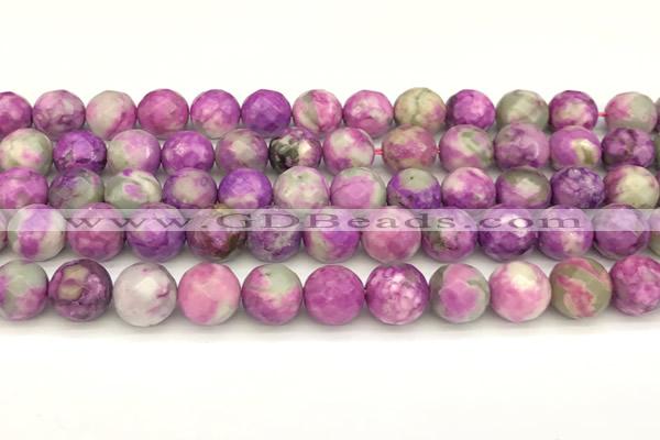 CAA5772 15 inches 10mm faceted round colorfull crazy lace agate beads