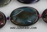 CAA581 15.5 inches 25*35mm faceted oval dragon veins agate beads