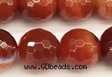 CAA5838 15 inches 12mm faceted round banded agate beads