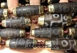 CAA5863 14*38mm - 16*43mm rice tibetan agate dzi beads