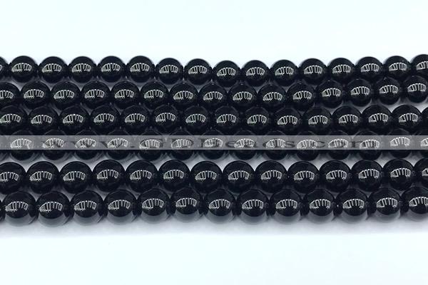 CAA5885 15 inches 8mm round black agate beads, 2mm hole