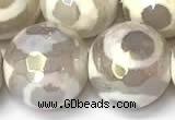 CAA5930 8mm, 10mm & 12mm faceted round AB-color tibetan agate beads