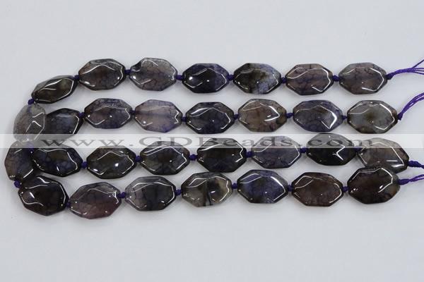 CAA595 15.5 inches 18*25mm faceted octagonal dragon veins agate beads