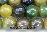 CAA5953 15 inches 8mm faceted round AB-color line agate beads