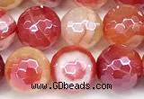 CAA5966 15 inches 8mm faceted round AB-color line agate beads