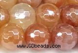 CAA5971 15 inches 10mm faceted round AB-color line agate beads