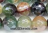 CAA5974 15 inches 8mm faceted round AB-color line agate beads