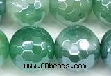 CAA5979 15 inches 10mm faceted round AB-color line agate beads