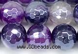 CAA5983 15 inches 8mm faceted round AB-color line agate beads