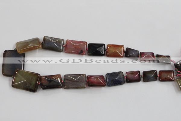 CAA599 16*20mm – 30*40mm faceted rectangle dragon veins agate beads