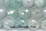 CAA6000 15 inches 6mm faceted round AB-color line agate beads