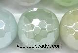 CAA6004 15 inches 14mm faceted round AB-color line agate beads